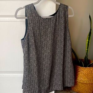 Loft Black and white sleeveless  Blouse - Loft size large